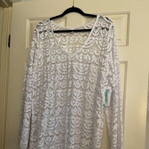 NWT Freshwater White Lace Cover Up XL